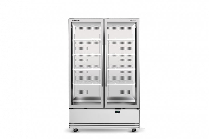 Commercial Upright Fridges - Skope BME1200N-A 2 Glass Door Display or Storage Fridge
