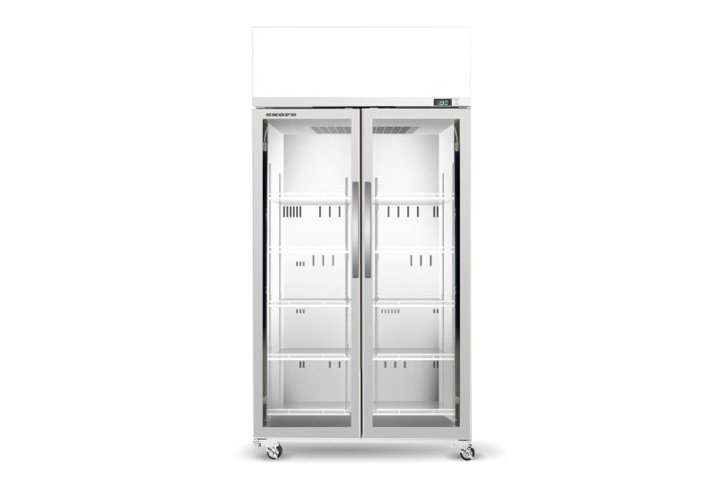 Commercial Display Fridges - Skope TCE1000N 2 Glass Door Display or Storage Fridge with EZICORE