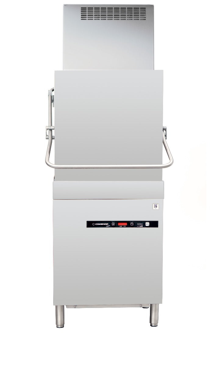 Commercial Dish Washers - Comenda PC07R-CRC Prime Line Series Commercial Pass Through Dishwasher With In-Built Hood / Heat Exchanger