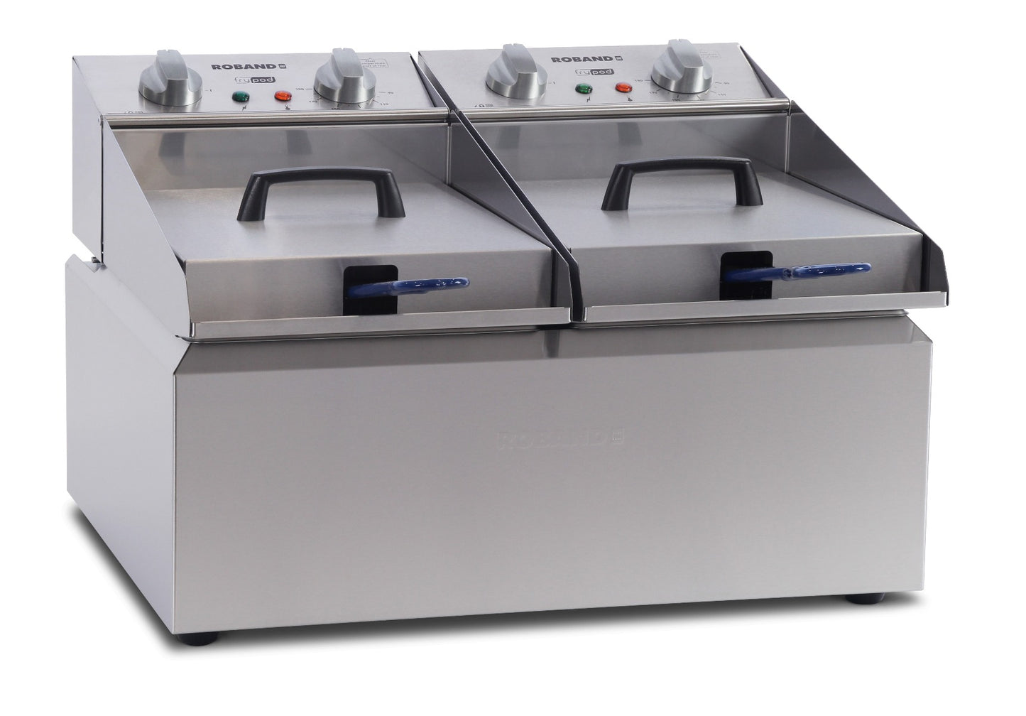 Commercial Deep Fryers & Baskets - Roband FR28 Double Pan Frypod 2 x 8lt
